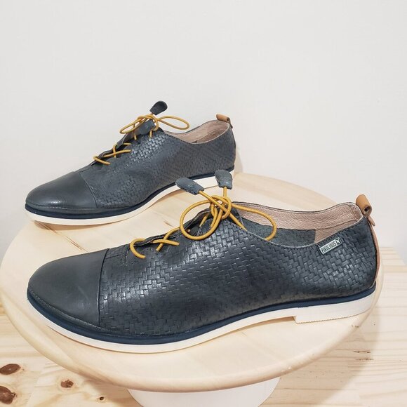 Pikolinos Oxford Shoes Women's Size 41 Navy Blue Lace up Classic Casual Academia - Picture 3 of 13
